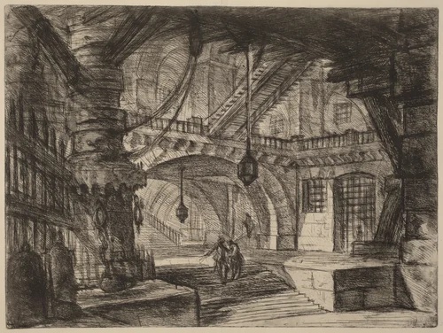 The Pier with Chains by Giovanni Battista Piranesi, print, 1749-1750