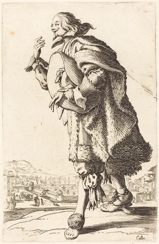 Noble Man with Felt Hat, Bowing by Jacques Callot, print, 1620-1623