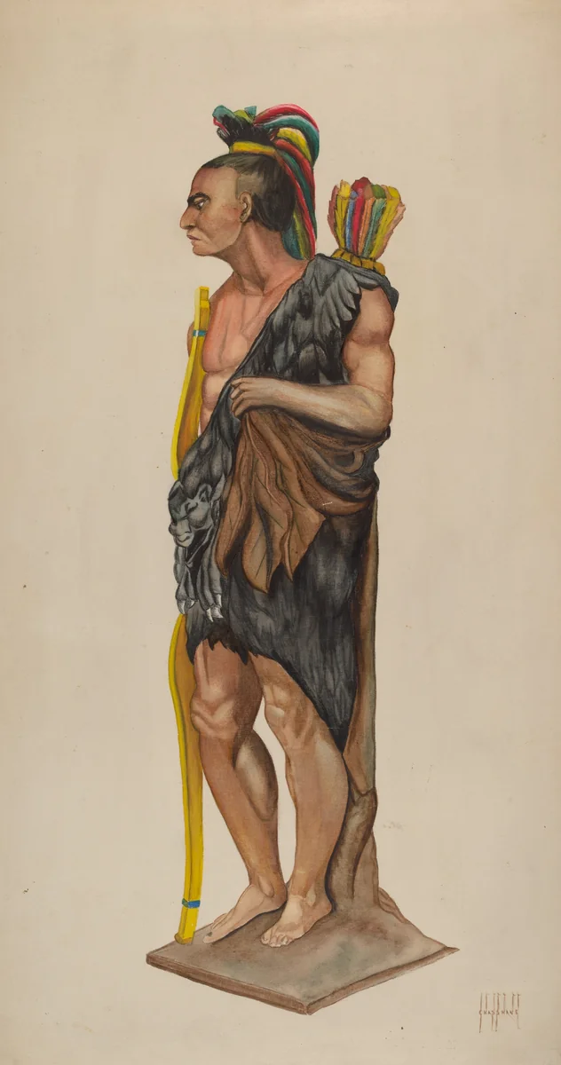 Cigar Store Indian by Charles R. Shane, index of american design, 1939