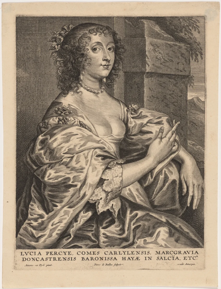 Lucy Percy, Second Wife of James Hay, First Earl of Carlisle by Pieter de Bailliu
Sir Anthony van Dyck, print, 1613-1660