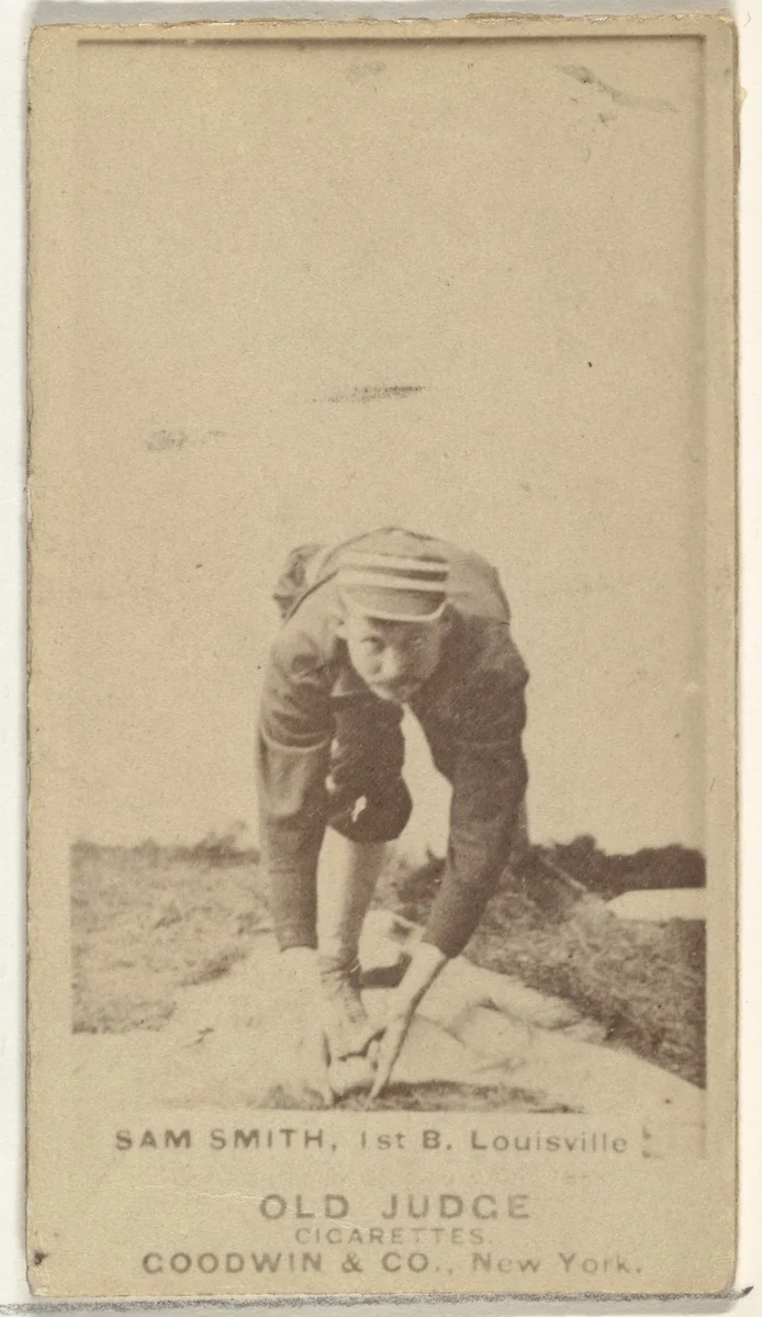 Samuel J. "Skyrocket" Smith, 1st Base, Louisville Colonels, from the Old Judge series (N172) for Old Judge Cigarettes by Goodwin & Company, photograph, 1887-1890