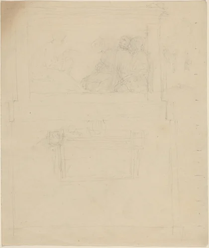 Designs for a Monument to Sir William Jones (?) [recto and verso] by John Flaxman, drawing, 1796-1798