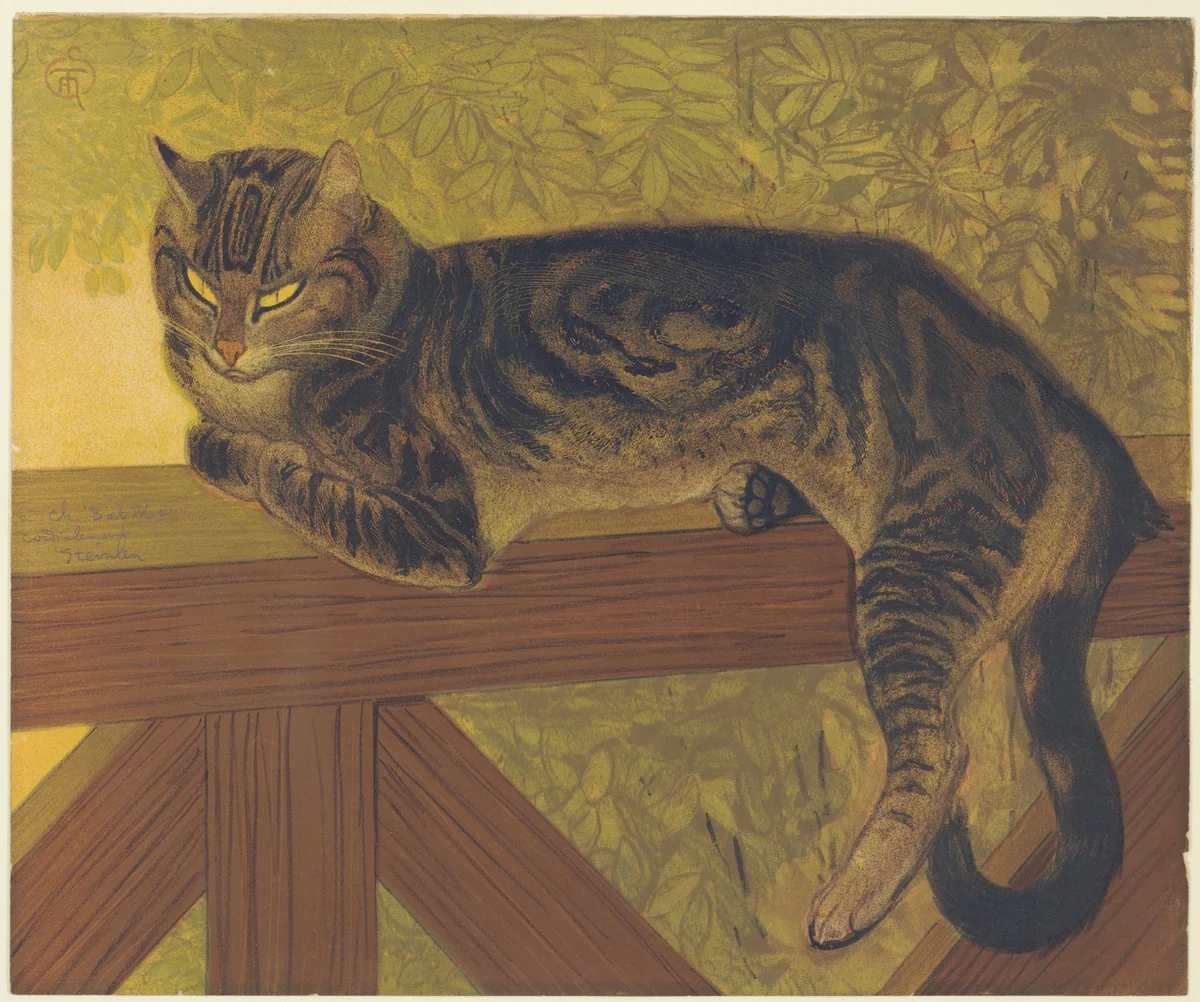 Summer, Cat on a Balustrade (L'Été, chat sur une balustrade) by Théophile-Alexandre Steinlen, print, 1909