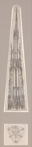 Elevation of a Gothic Pinnacle with a Hexagonal Plan by Wenzel von Olmutz, print, 1490-1499
