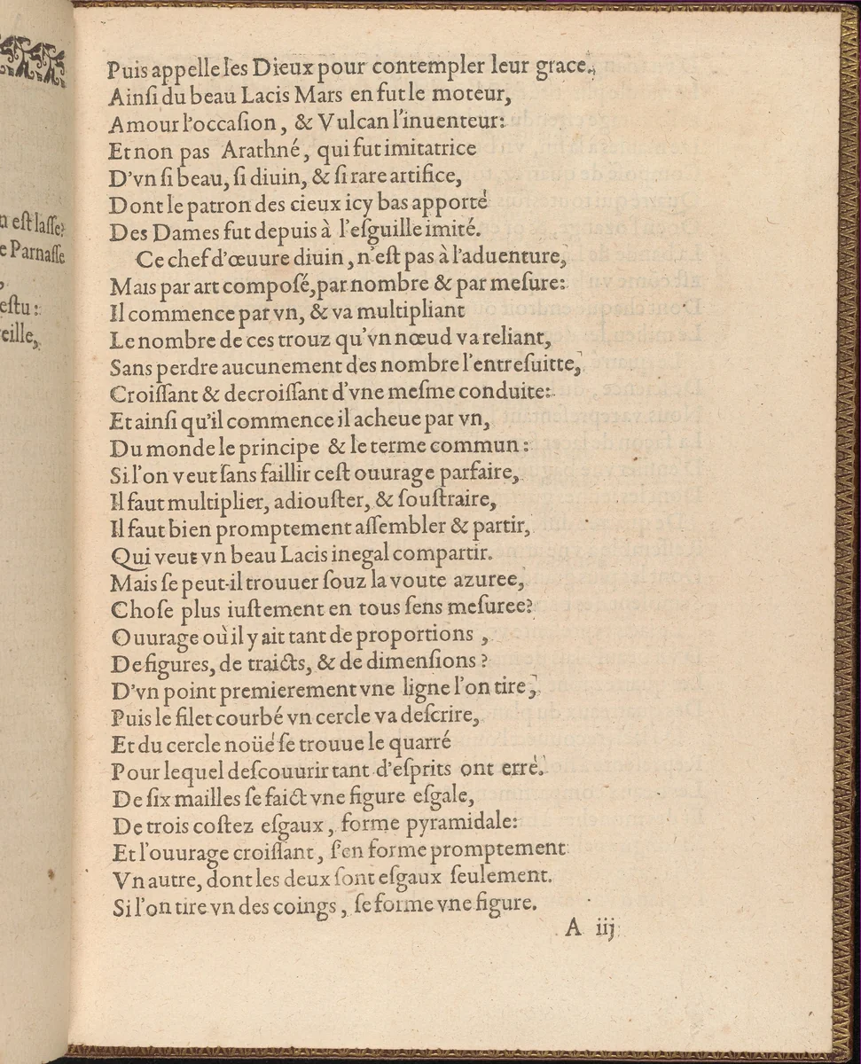 La Pratique de l'Aiguille, page 3 (recto) by Matthias Mignerak, book, 1605
