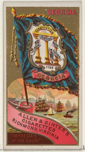 Georgia, from Flags of the States and Territories (N11) for Allen & Ginter Cigarettes Brands by Allen & Ginter, print, 1888