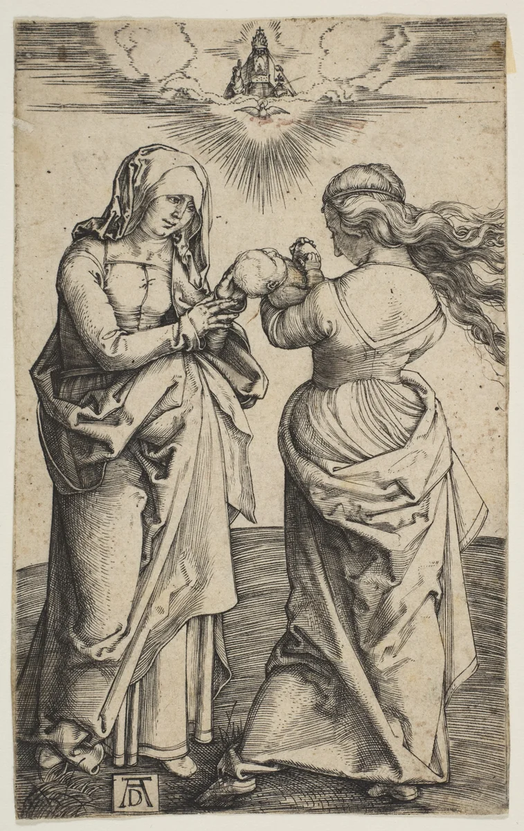 The Virgin and Child with the Infant Christ and Saint Anne by Albrecht Dürer, print, 1500
