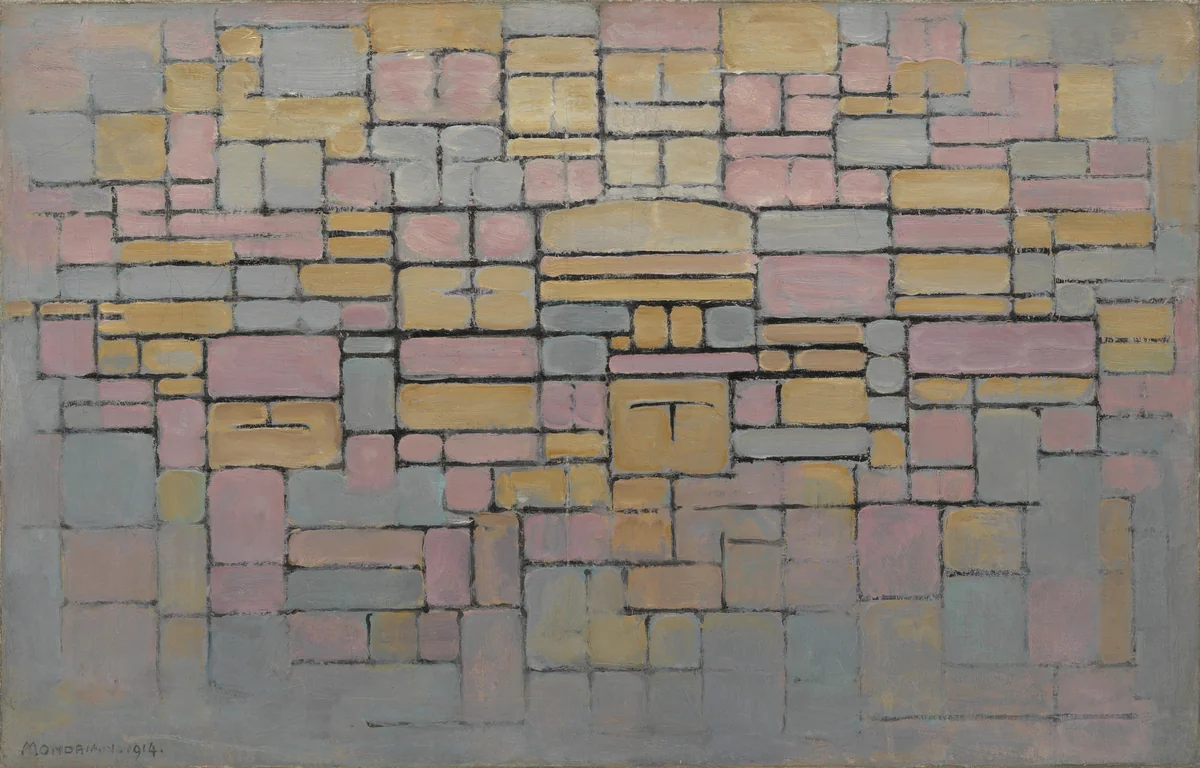 Tableau no. 2 / Composition no. V by Piet Mondrian, painting, 1914