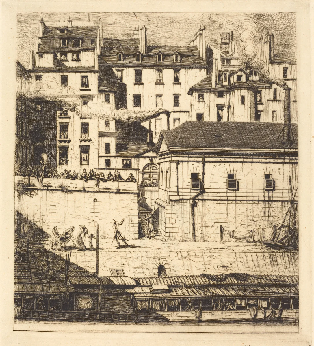 La morgue, Paris (The Mortuary) by Charles Meryon, print, 1854