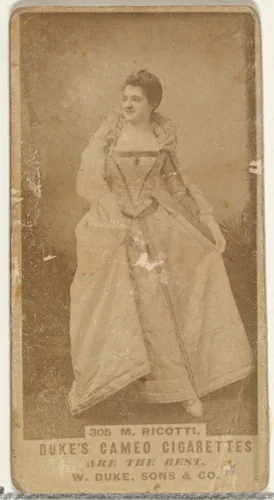 Card Number 305, M. Ricotti, from the Actors and Actresses series (N145-5) issued by Duke Sons & Co. to promote Cameo Cigarettes by W. Duke, Sons & Co., photograph, 1880-1889