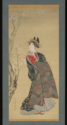 Beauty of the Season; Spring by Fujiwara Chikanobu, painting, 1700-1799
