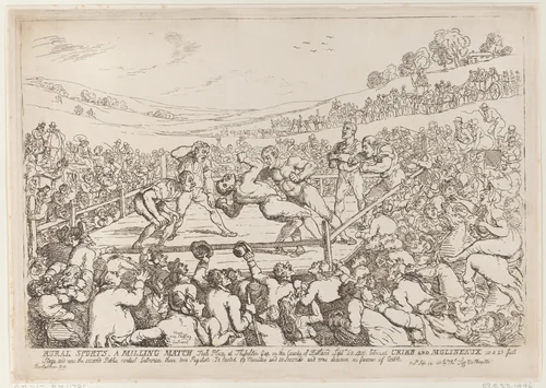Rural Sports, A Milling Match by Thomas Rowlandson, print, 1811