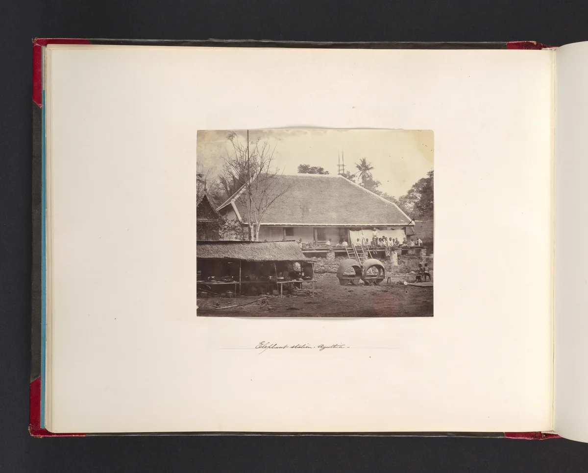 Elephant Station, Ayuthia by John Thomson, photograph, 1865