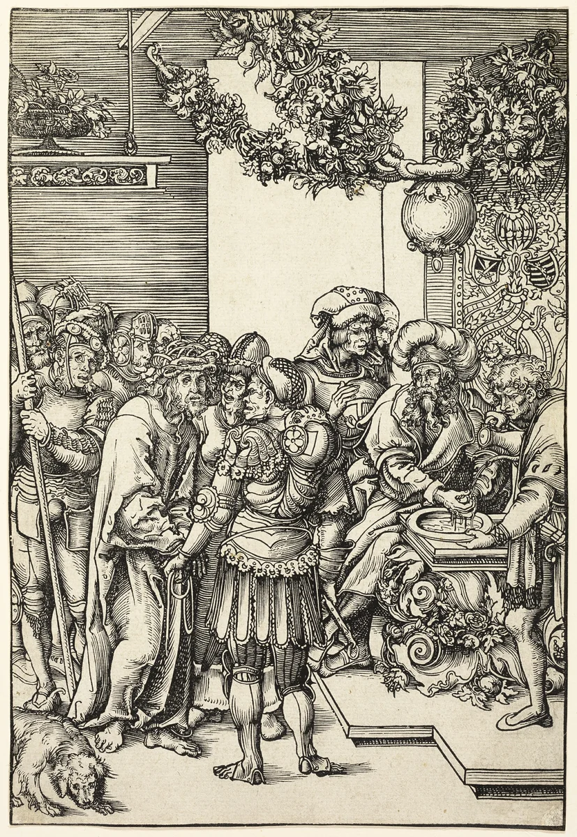 Pilate Washing His Hands, from The Passion by Lucas Cranach the Elder, print, 1509-1516