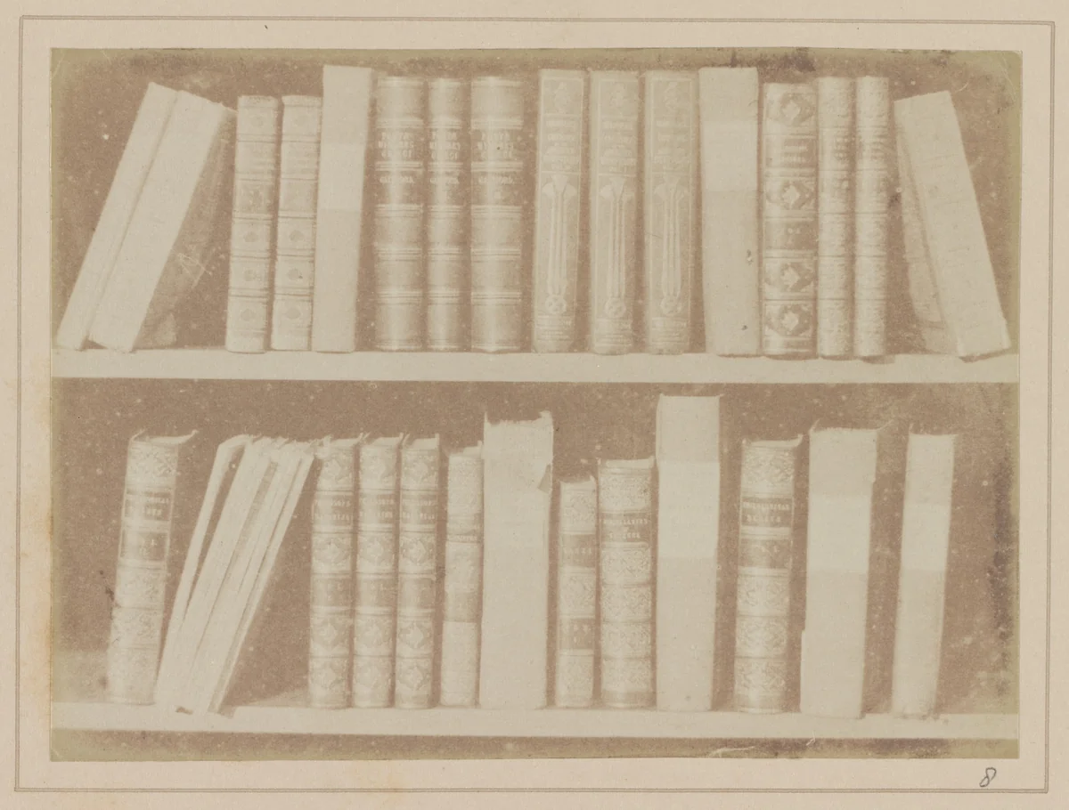 A Scene in a Library by William Henry Fox Talbot, photograph, 1843-1845
