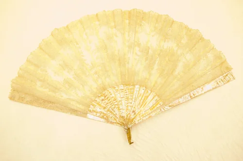 Fan by Belgium, Brussels, textile, 1875-1900