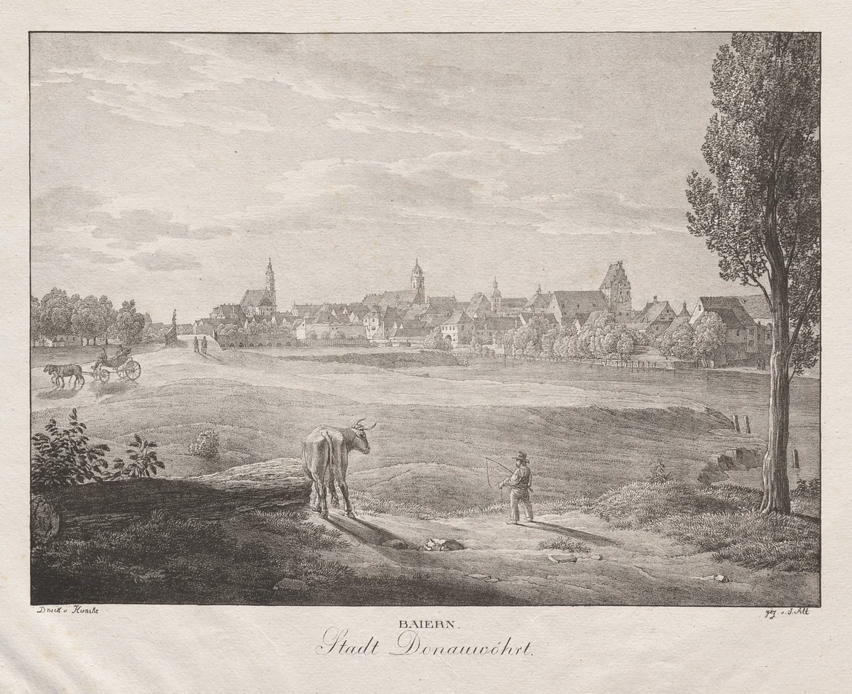 Baiern, Stadt Donauwöhrt by Jakob Alt, print