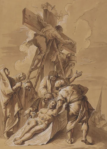 The Deposition by Francesco Fontebasso, drawing, 1700-1799