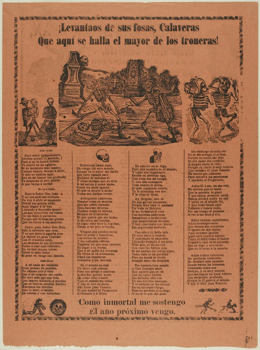 Arise from Your Graves, Calaveras... by José Guadalupe Posada, print, 1904
