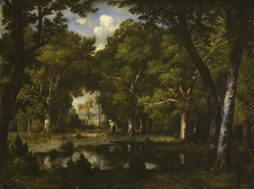 Pond in the Woods by Narcisse Virgile Diaz de la Peña, painting, 1862