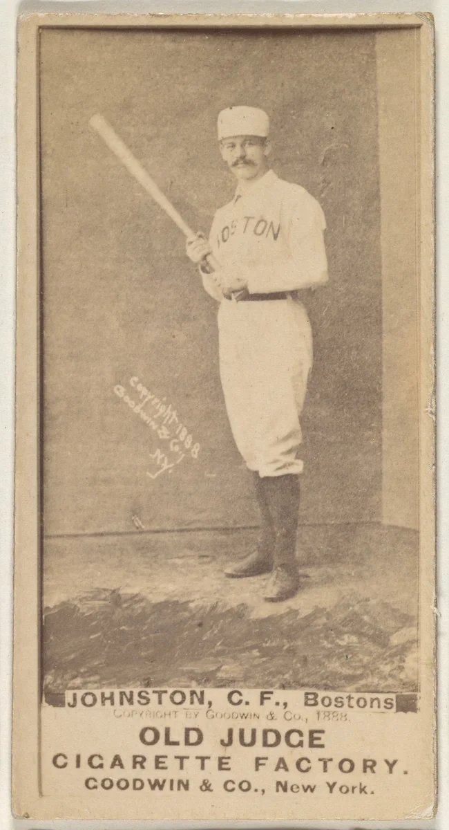 Johnston, Center Field, Boston, from the Old Judge series (N172) for Old Judge Cigarettes by Goodwin & Company, photograph, 1888