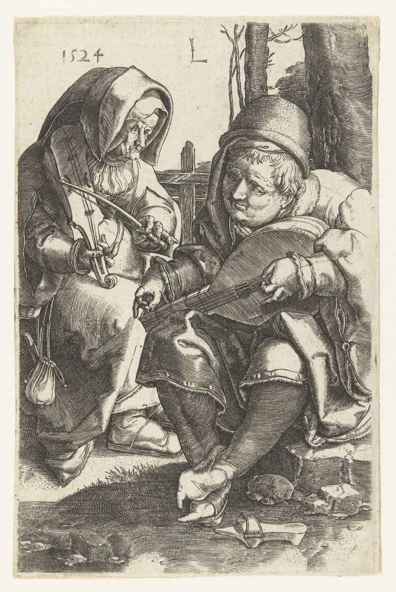 Musicerend paar by Unknown, print, 1581-1628