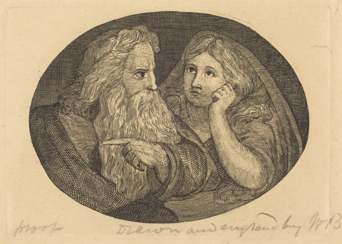 Lear and Cordelia by Thomas Butts, Jr.; William Blake, print, 1806-1808