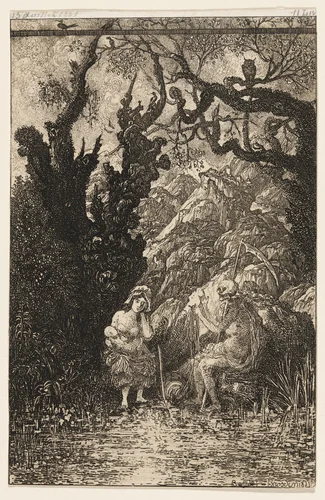 Death and the Young Mother by Rodolphe Bresdin, print, 1861