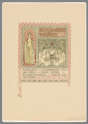 Het derde bedryf by Antoon Derkinderen, print, 1894-1901