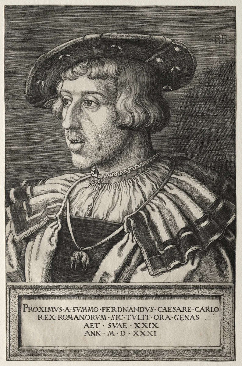 Ferdinand I by Barthel Beham, print, 1531