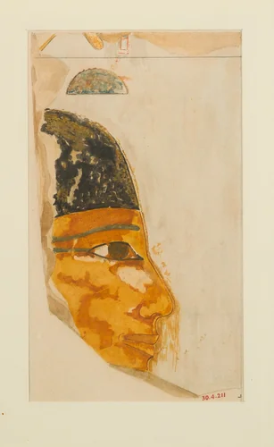 Face of Seniseneb, Tomb of Puyemre by Norman de Garis Davies, artwork, -1473--1458