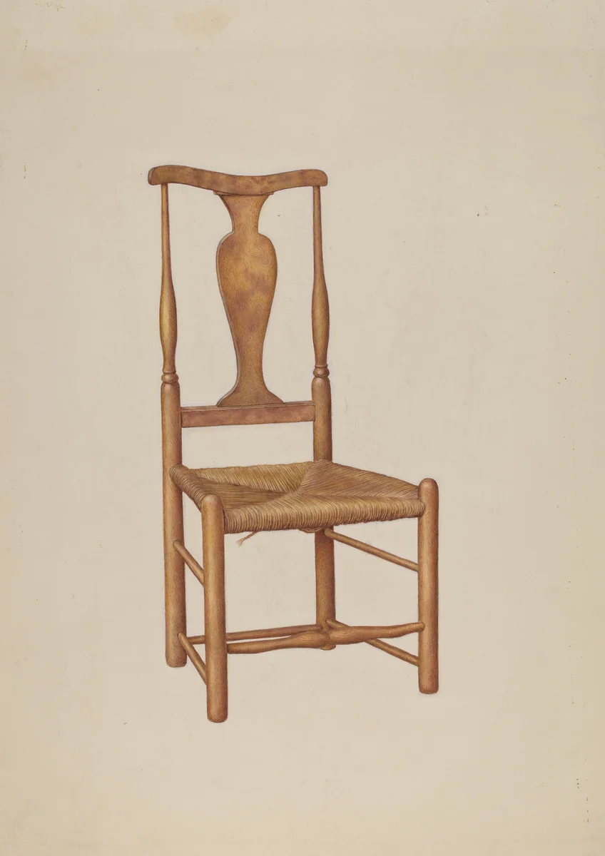 Queen Anne Chair by Ralph Morton, index of american design, 1942