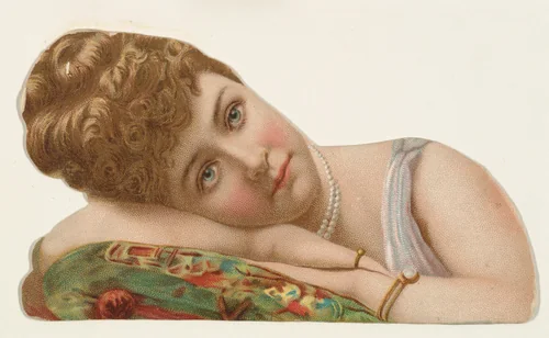 Actress resting head on hands, from Stars of the Stage, Fourth Series (N132) issued by Duke Sons & Co. to promote Honest Long Cut Tobacco by W. Duke, Sons & Co., print, 1892-1893