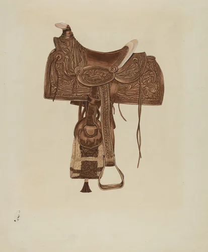 Saddle by Gordena Jackson, index of american design, 1935-1942