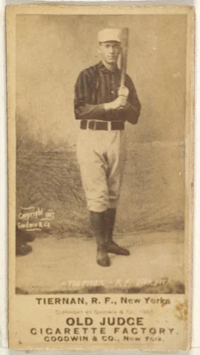 Michael "Silent Mike" Joseph Tiernan, Right Field, New York, from the Old Judge series (N172) for Old Judge Cigarettes by Goodwin & Company, photograph, 1887