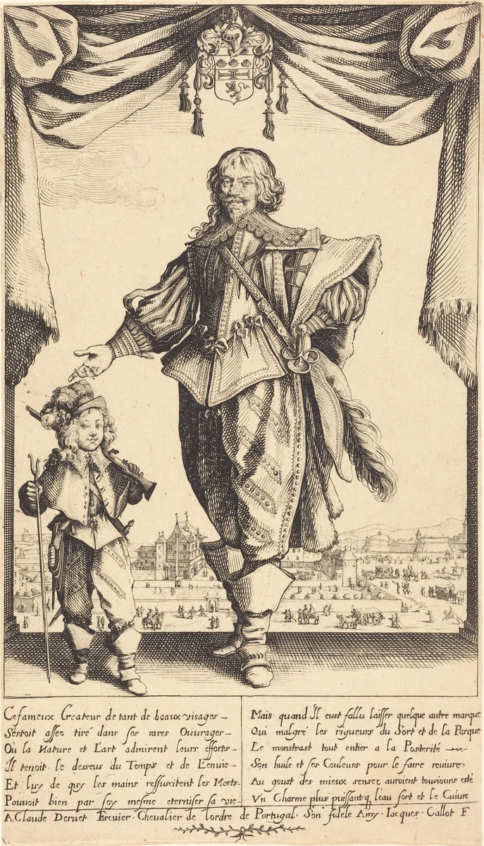 Claude Deruet and his Son, Jean by Jacques Callot, print, 1632