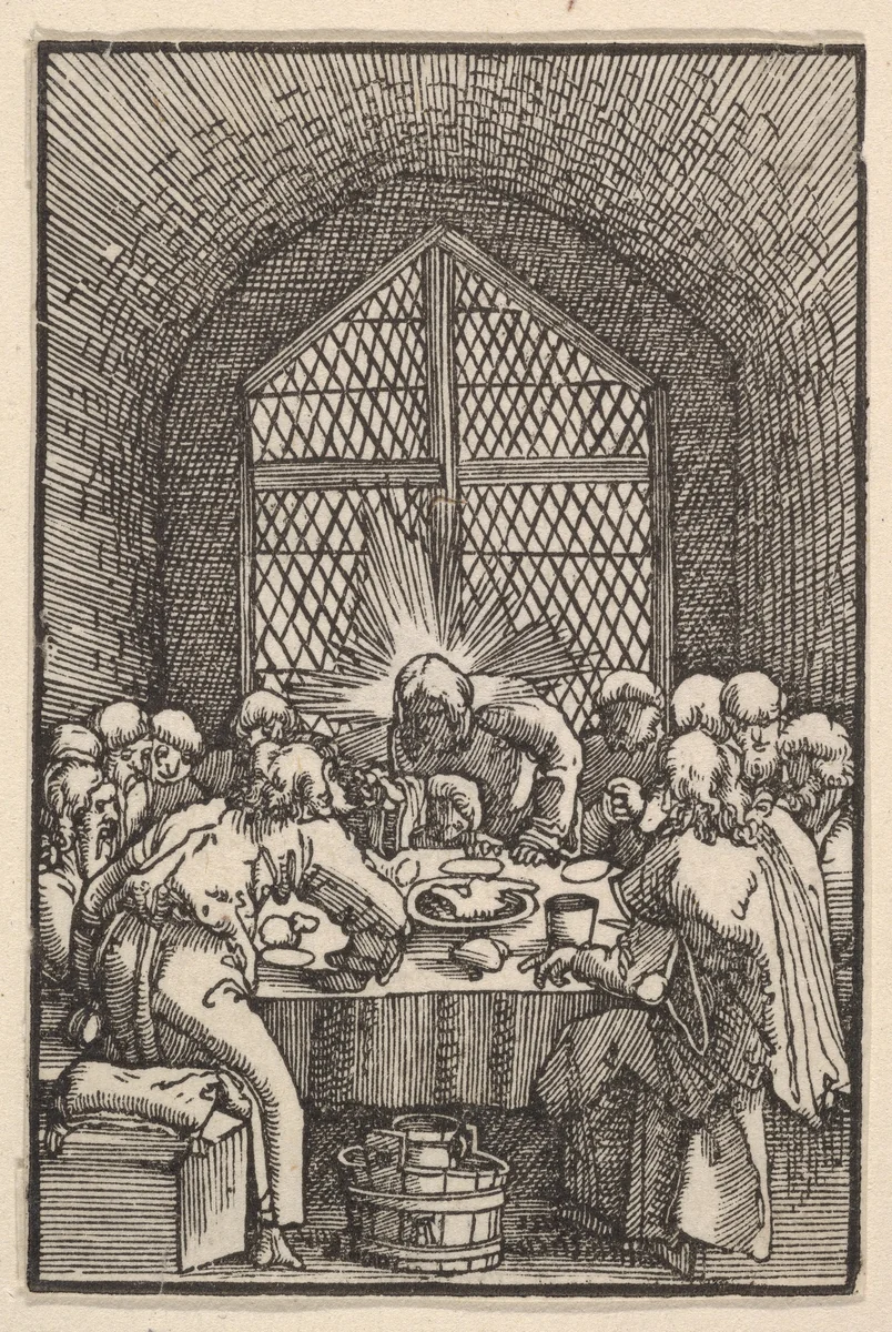 The Last Supper, from "The Fall and Salvation of Mankind Through the Life and Passion of Christ" by Albrecht Altdorfer, print, 1508-1518