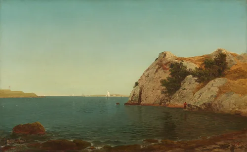 Beacon Rock, Newport Harbor by John Frederick Kensett, painting, 1857