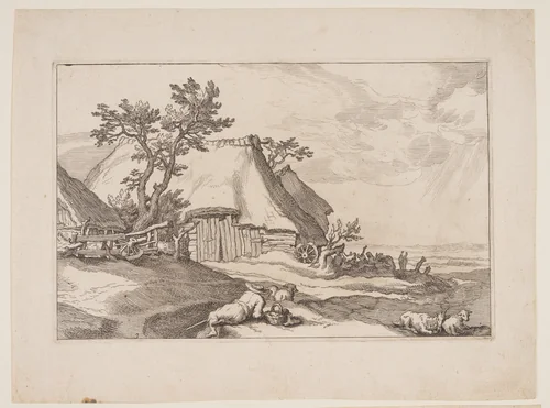 Plate 3, from Landscapes with Farmhouses by Boëtius Adamsz. Bolswert, print, 1614