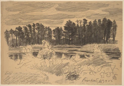 Riverhead, Long Island by Oscar F. Bluemner, drawing, 1903