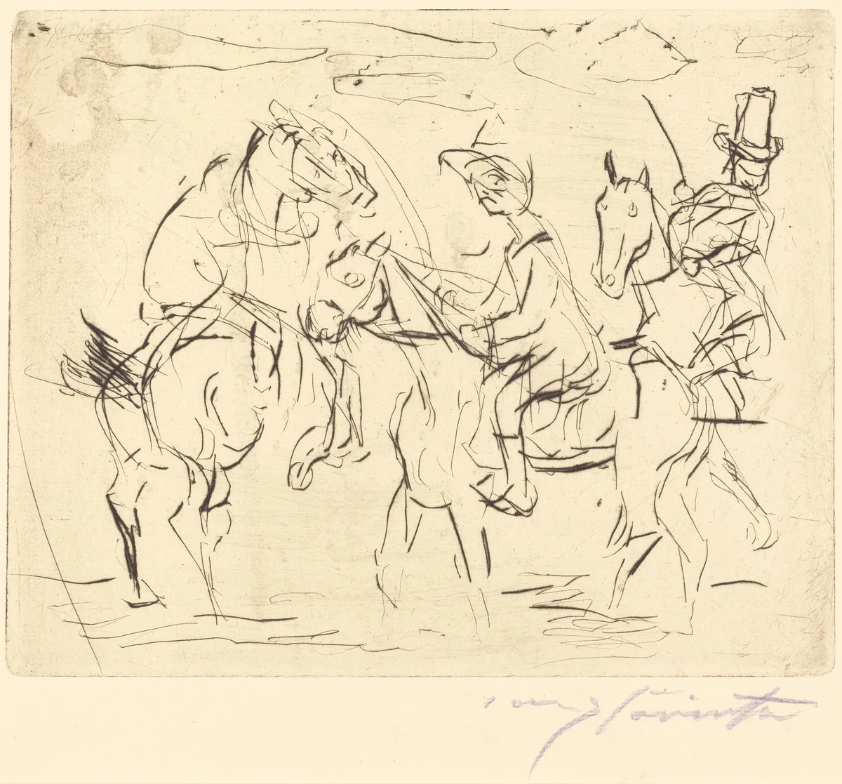 Sonntagsreiter (Sunday Riders) by Lovis Corinth, print, 1920