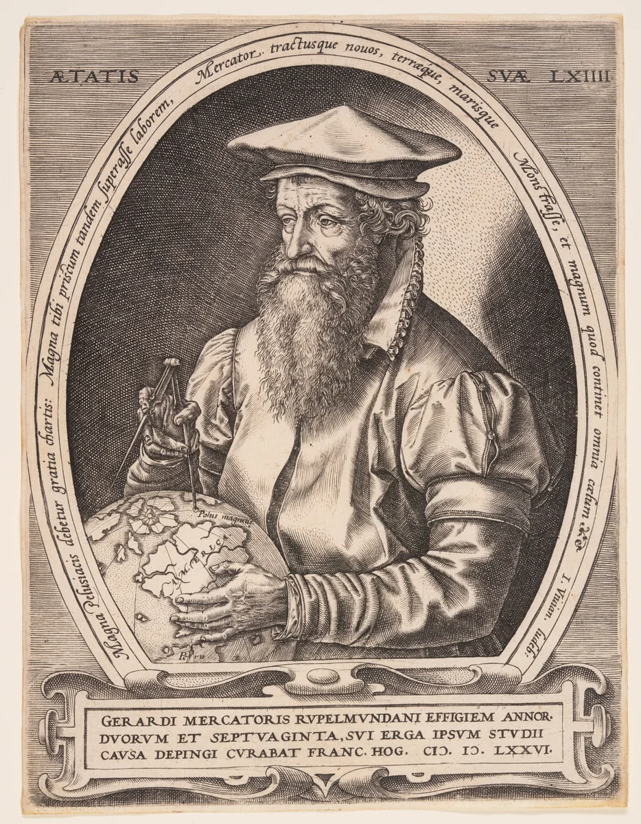 Gerardus Mercator by Hendrick Goltzius, print, 1576