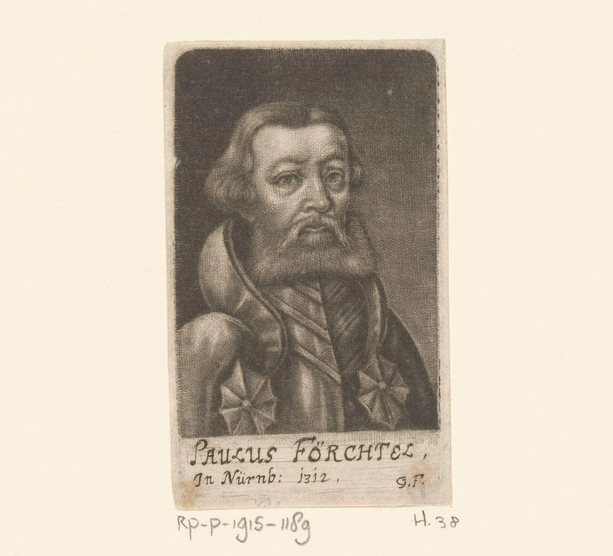 Portret van Paul Förchtel by Georg Fennitzer, print, 1656-1722