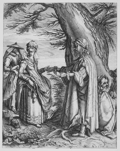 The Fortune Teller and the Lady by Jacques de Gheyn II, print, 1603-1613