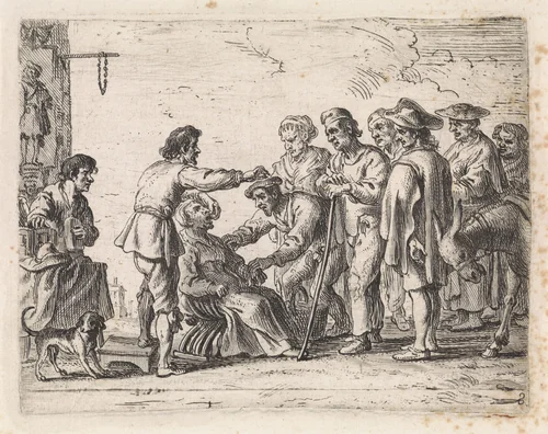 De kwakzalver by Cornelis de Wael, print, 1630-1648