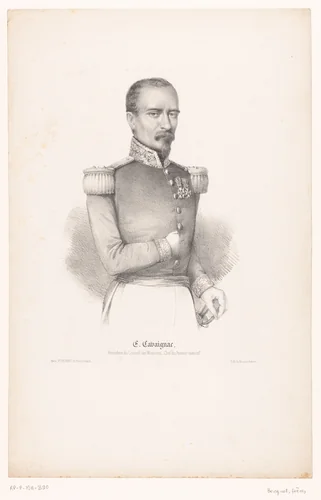 Portret van Louis-Eugène Cavaignac by anonymous, print, 1848
