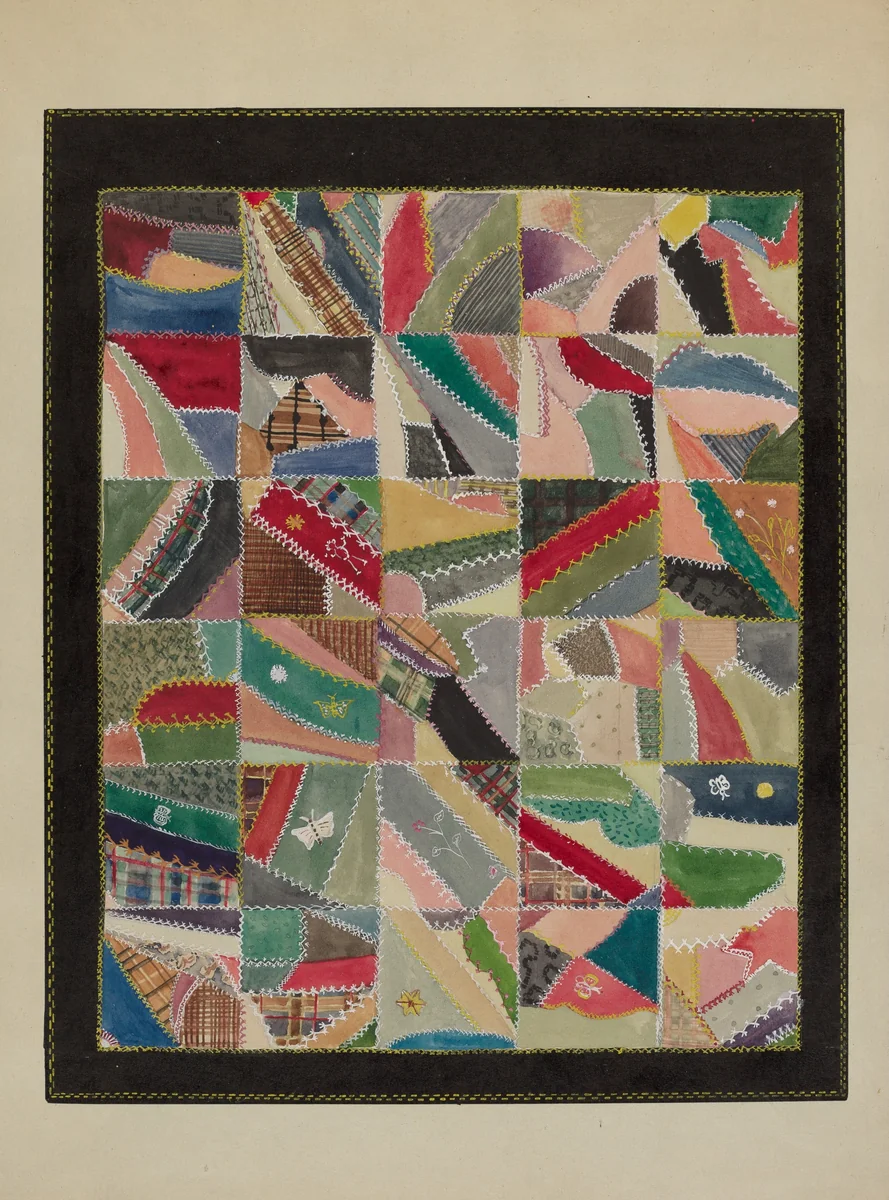 Crazy Quilt by Lena Nastasi, index of american design, 1936