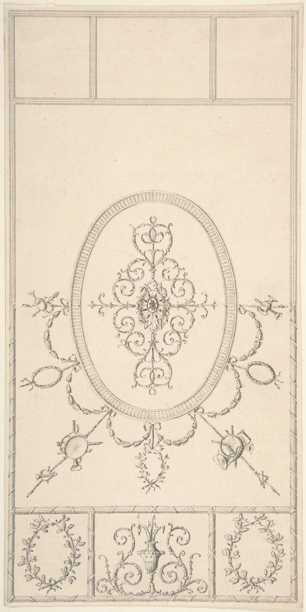 Design for a Ceiling by Robert Adam, drawing, 1745-1800