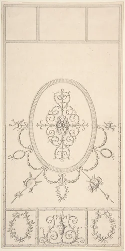 Design for a Ceiling by Robert Adam, drawing, 1745-1800