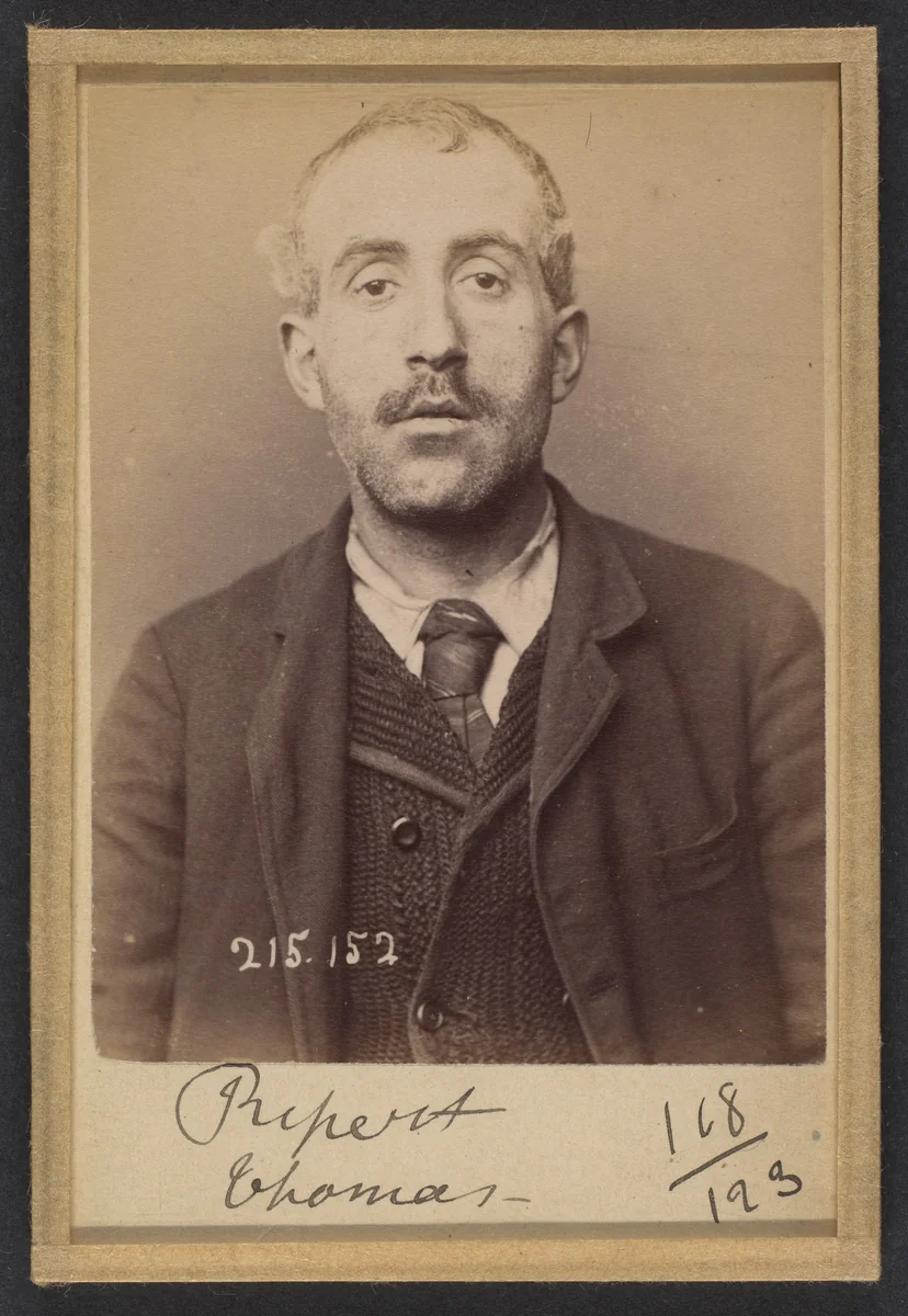 Ripert. Thomas. 33 ans, né à Marseille. Cocher. Anarchiste. 5/3/94. by Alphonse Bertillon, photograph, 1894